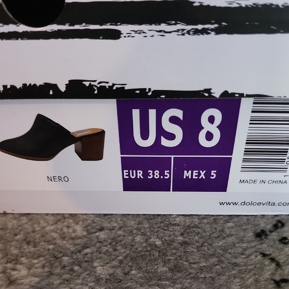 Dolce Vita Black Leather Mules with Wooden Heel - Picture 2 of 6